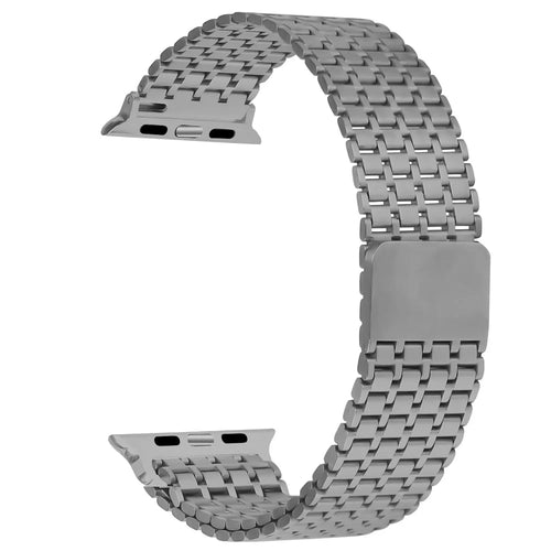 Watch Strap For Apple Watch Series 11 10 42mm / 9 8 7 41mm / SE3 SE2 SE 6 5 4 40mm / 3 2 1 38mm Bands Stainless Steel Magnetic Clasp Watchband - Titanium - 1