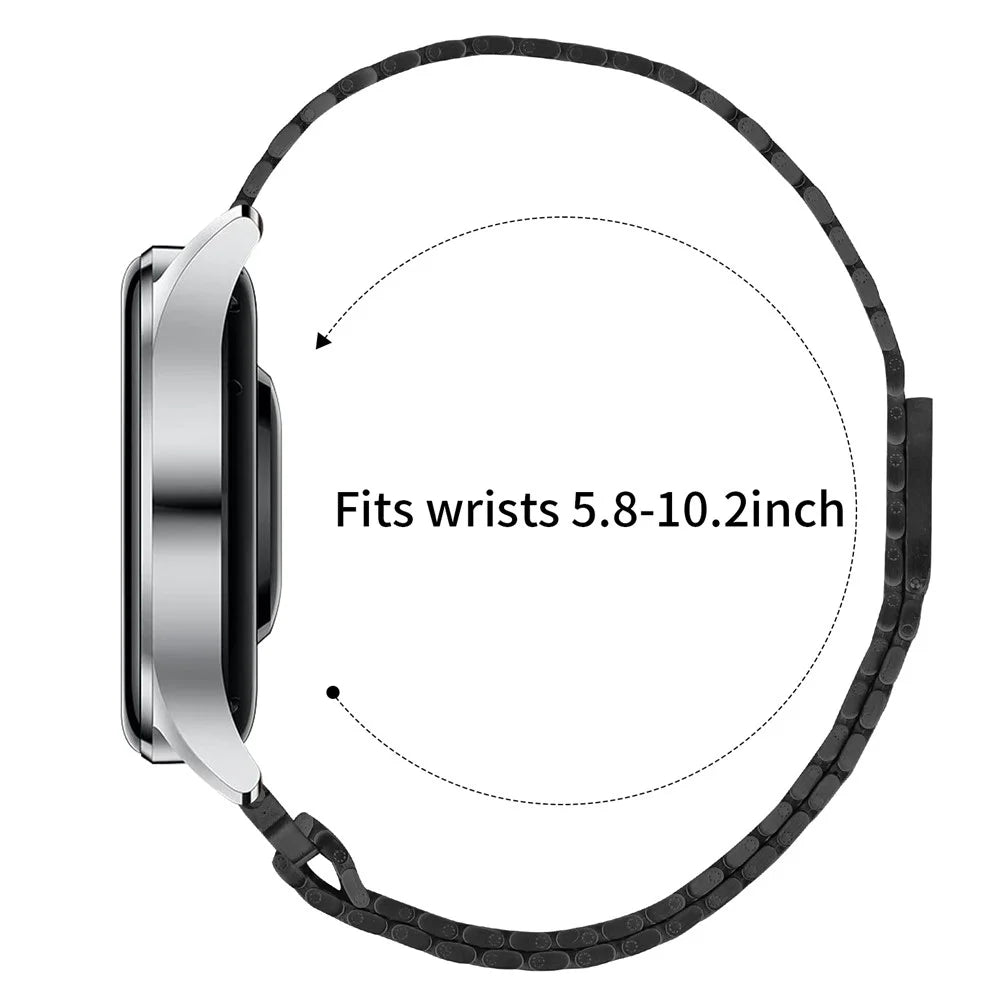 For Samsung Galaxy Watch 46mm Bands Adjustable Stainless Steel Magnetic Clasp Watchband Wrist Strap - Black - 7