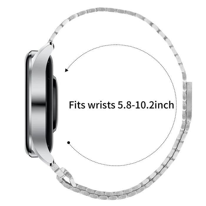 For Huawei Watch GT 3 SE Bands Replacement Stainless Steel Magnetic Clasp Silver Watch Strap - 6