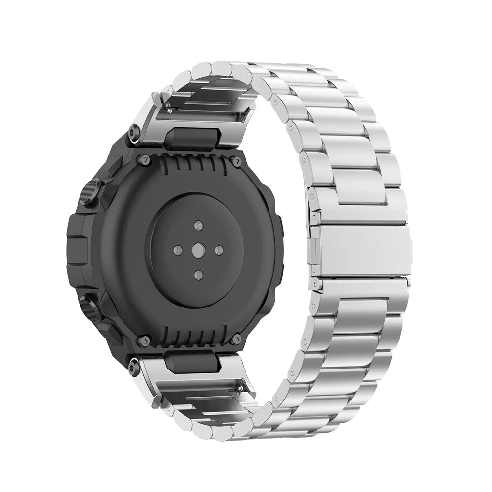 Stainless Steel Smart Watch Strap Replacement Watchband for Huami Amazfit T-Rex Pro/Amazfit T-Rex - Silver - 1