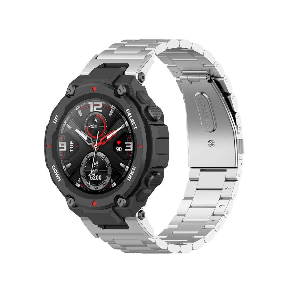Stainless Steel Smart Watch Strap Replacement Watchband for Huami Amazfit T-Rex Pro/Amazfit T-Rex - Silver - 2