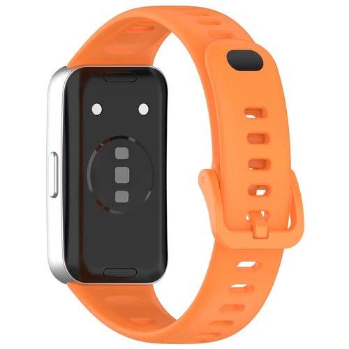 For Huawei Band 10  /  10 NFC  /  9  /  9 NFC  /  8  /  8 NFC Replacement Silicone Strap Smart Watch Band -  Orange - 1