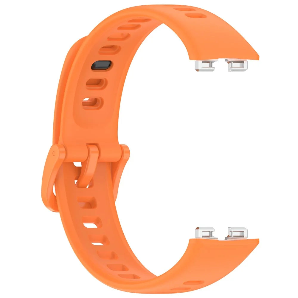 For Huawei Band 10  /  10 NFC  /  9  /  9 NFC  /  8  /  8 NFC Replacement Silicone Strap Smart Watch Band -  Orange - 4