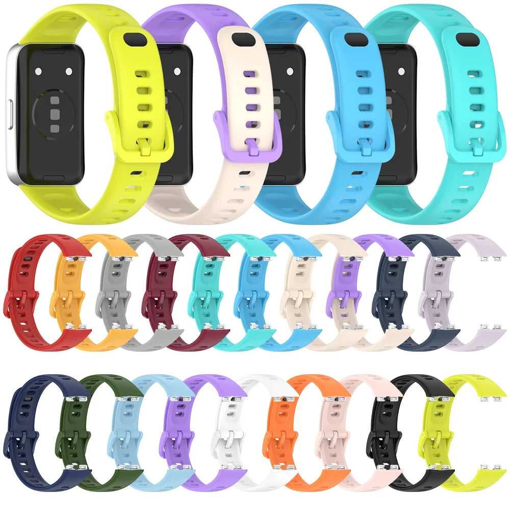 For Huawei Band 10  /  10 NFC  /  9  /  9 NFC  /  8  /  8 NFC Replacement Silicone Strap Smart Watch Band -  Orange - 5