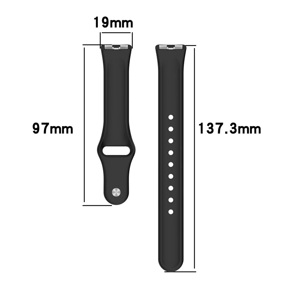 For Huawei Band 10 / 10 NFC / 9 / 9 NFC / 8 / 8 NFC Silicone Wristband Replacement Strap Sports Fitness Tracker Band - Black - 7