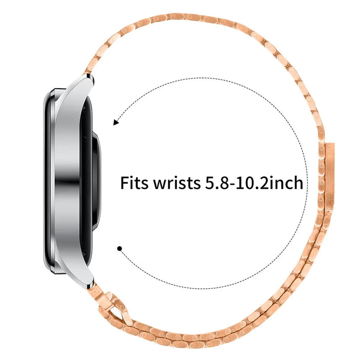 For Huawei Watch GT 3 46mm Bands Adjustable Stainless Steel Magnetic Clasp Watchband Wrist Strap - Rose Gold - 7