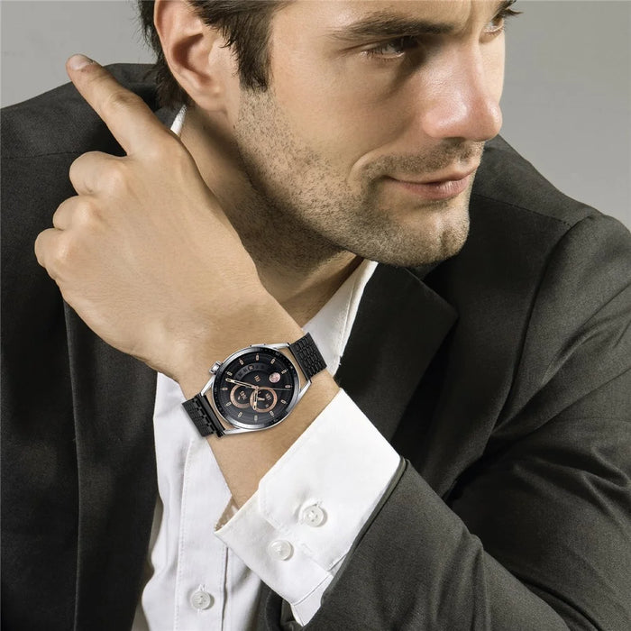 For Huawei Watch GT 2 Pro Bands Adjustable Stainless Steel Magnetic Clasp Watchband Wrist Strap - Black - 6