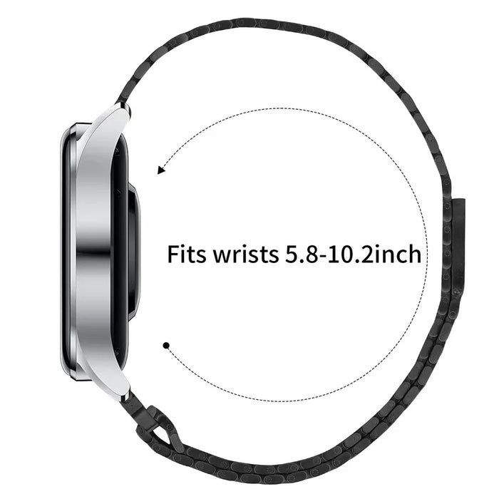 For Huawei Watch GT 2 Pro Bands Adjustable Stainless Steel Magnetic Clasp Watchband Wrist Strap - Black - 7