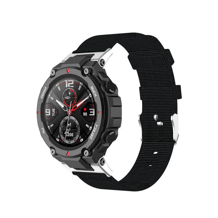 Nylon Cloth Replacement Strap Smart Watch Band for Huami Amazfit T-Rex Pro/Amazfit T-Rex - Black - 2