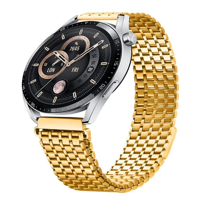 For Huami Amazfit Bip 5 Bands Adjustable Stainless Steel Magnetic Clasp Watchband Wrist Strap - Gold - 2