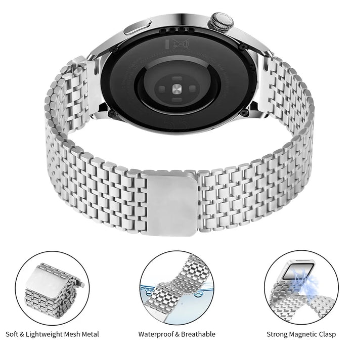 For Xiaomi Watch S4 Sport Bands Replacement Stainless Steel Magnetic Clasp Silver Watch Strap - 2