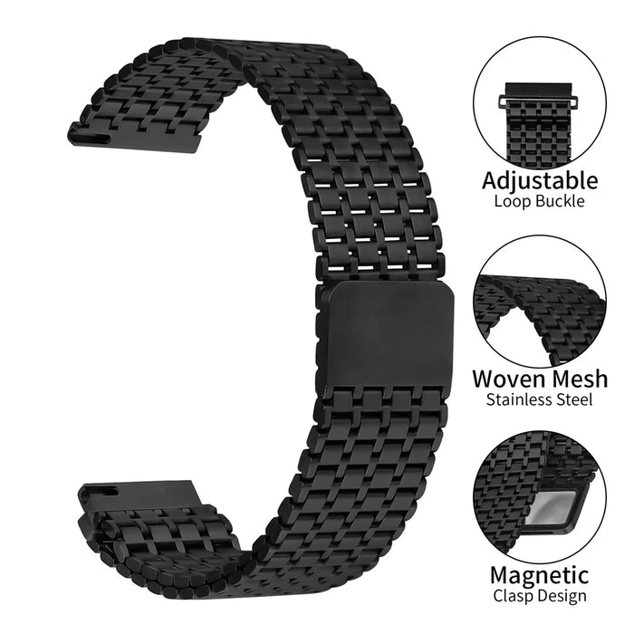 For Xiaomi Watch S4 Sport Bands Adjustable Stainless Steel Magnetic Clasp Watchband Wrist Strap - Black - 4