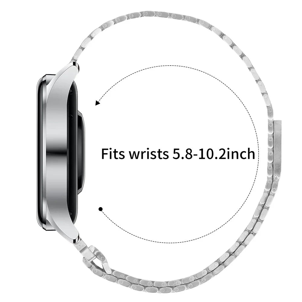 For Haylou RT LS05S Bands Replacement Stainless Steel Magnetic Clasp Silver Watch Strap - 6