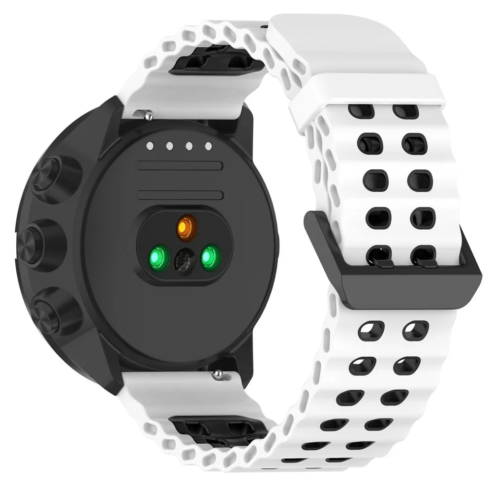 Watch Band for Suunto Spartan Sport / 9 / 7 Dual Color Silicone Strap - White + Black - 1