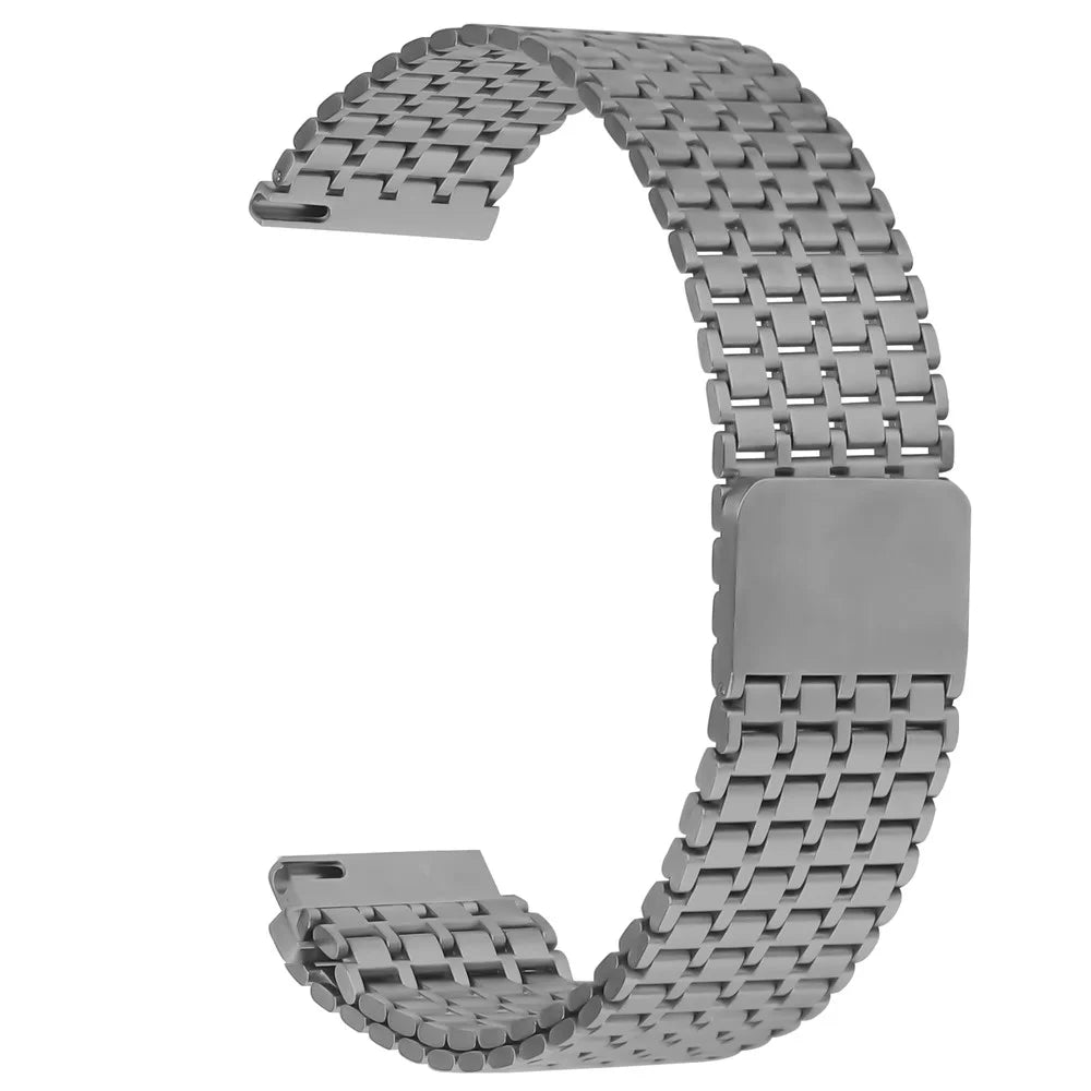 For Garmin Forerunner 265 Music Bands Adjustable Stainless Steel Magnetic Clasp Watchband Wrist Strap - Titanium - 1
