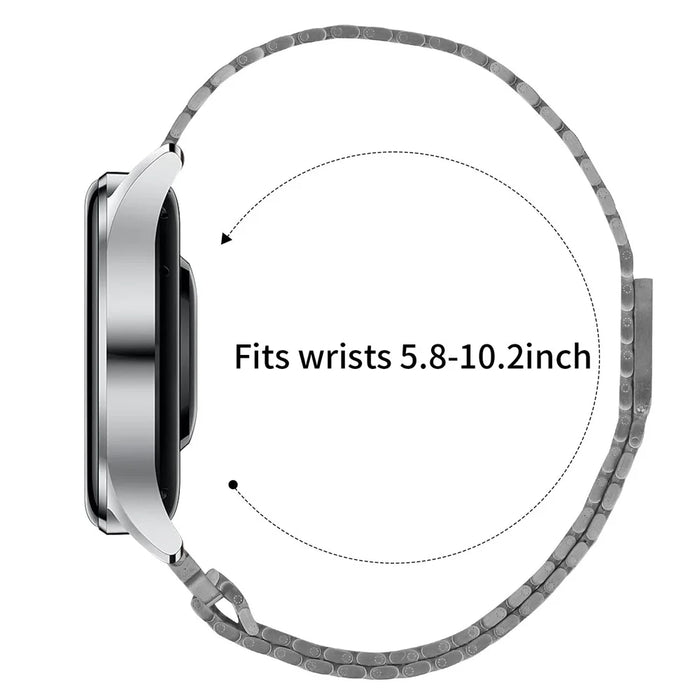 For Garmin Forerunner 265 Music Bands Adjustable Stainless Steel Magnetic Clasp Watchband Wrist Strap - Titanium - 7
