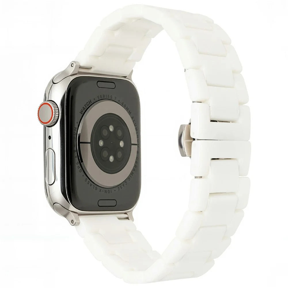Watch Band For Apple Watch Series 11 10 42mm / 9 8 7 41mm / SE3 SE2 SE 6 5 4 40mm / 3 2 1 38mm Ceramic Bead Strap - White - 1