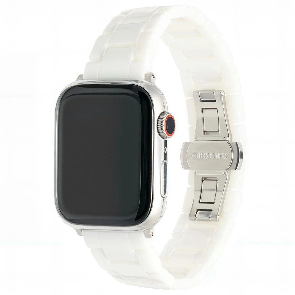Watch Band For Apple Watch Series 11 10 42mm / 9 8 7 41mm / SE3 SE2 SE 6 5 4 40mm / 3 2 1 38mm Ceramic Bead Strap - White - 2