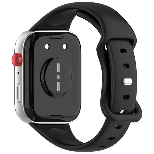 For Huawei Watch Fit 4 Watch Band Figure-8 Buckle Slim Silicone Adjustable Strap - Black - 1