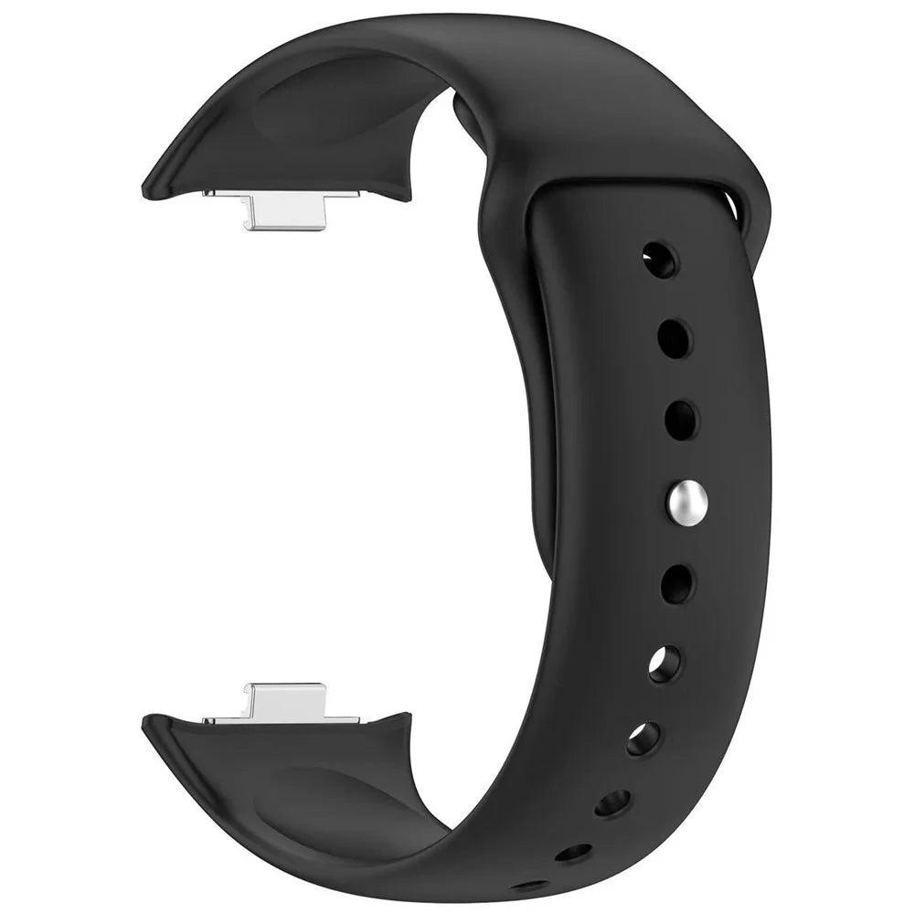 Watch Band For Xiaomi Smart Band 10 Pro / 9 Pro / 8 Pro / Redmi Watch 6 / 5 / 4 Reverse Buckle Silicone Wrist Strap - Black - 1