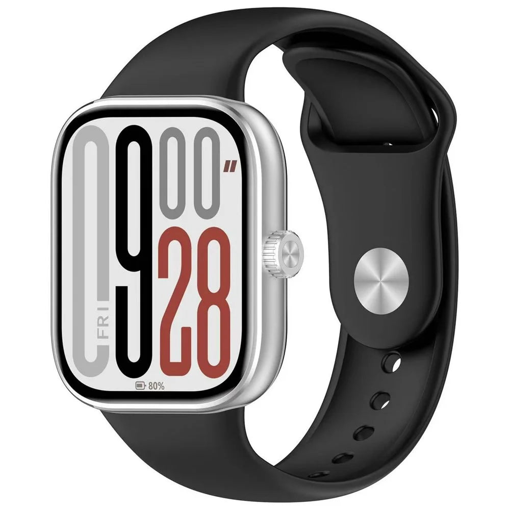 Watch Band For Xiaomi Smart Band 10 Pro / 9 Pro / 8 Pro / Redmi Watch 6 / 5 / 4 Reverse Buckle Silicone Wrist Strap - Black - 2