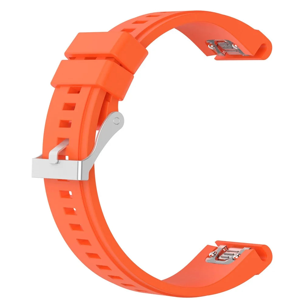 For Garmin Fenix 6X Replacement Strap Quick Release Silicone Watch Band (MOQ: 10Pcs) - Orange - 1