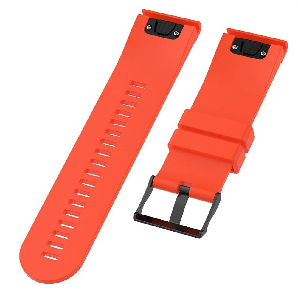 For Garmin Fenix 6X Replacement Strap Quick Release Silicone Watch Band (MOQ: 10Pcs) - Orange - 4