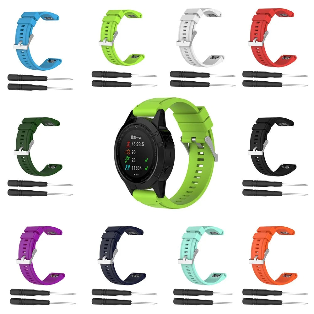 For Garmin Fenix 6X Replacement Strap Quick Release Silicone Watch Band (MOQ: 10Pcs) - Orange - 6