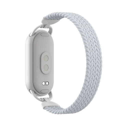Wrist Strap for Xiaomi Smart Band 10 / 9 / 8 Nylon Woven Watch Band with Metal Connector, Size M - White - 1