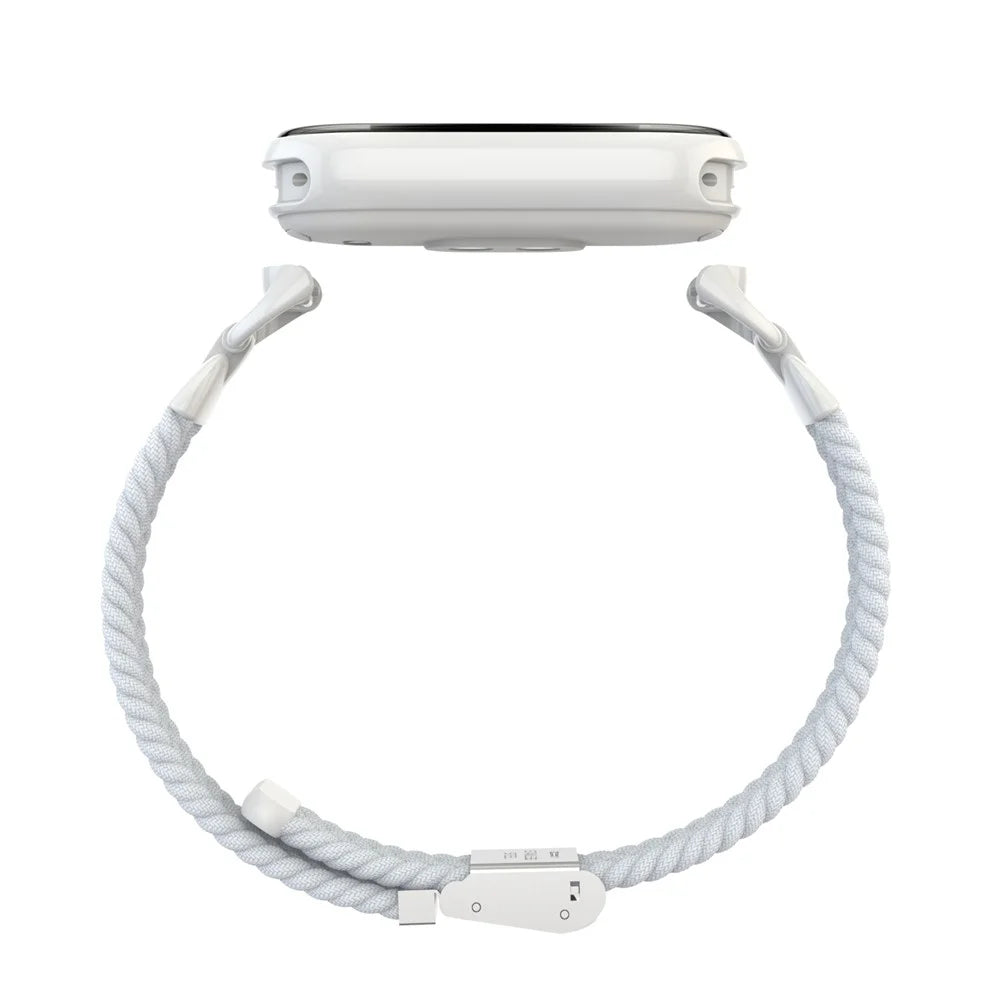 Wrist Strap for Xiaomi Smart Band 10 / 9 / 8 Metal Connector Nylon Woven Watch Band with Buckle - White - 2