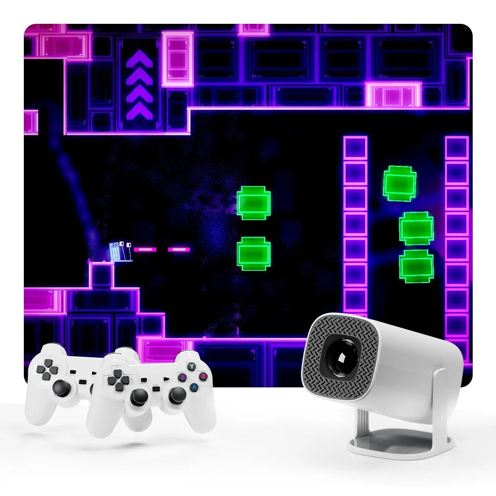 P30MAX Portable Gaming Projector with 2 Controller 720P HD Android 11 36000+ Games Screen Projection Device - EU Plug - 5
