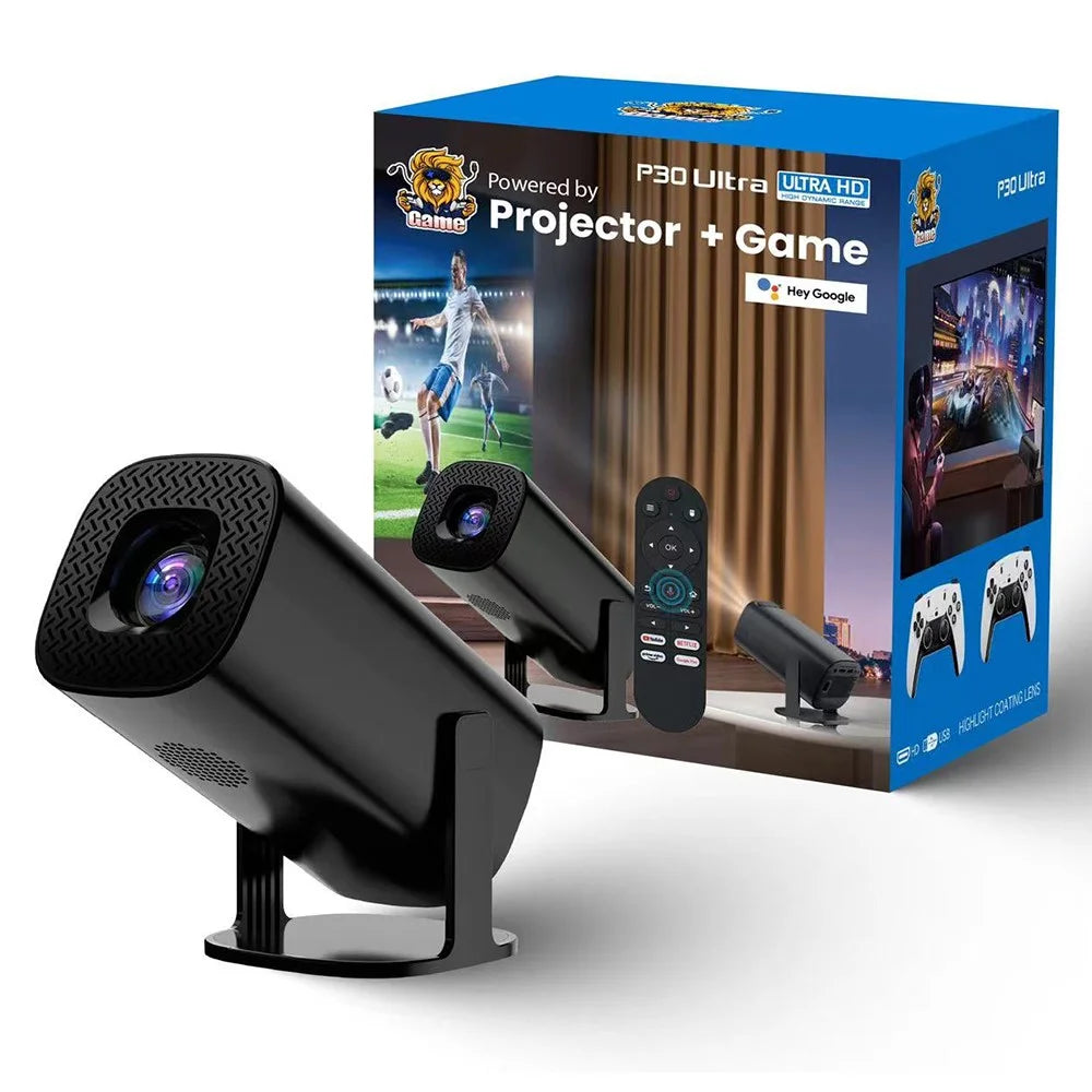 P30 Ultra Portable LED Gaming Projector 150 ANSI Lumens Android 11 WiFi Bluetooth-Compatible Game Projector - EU Plug - 1