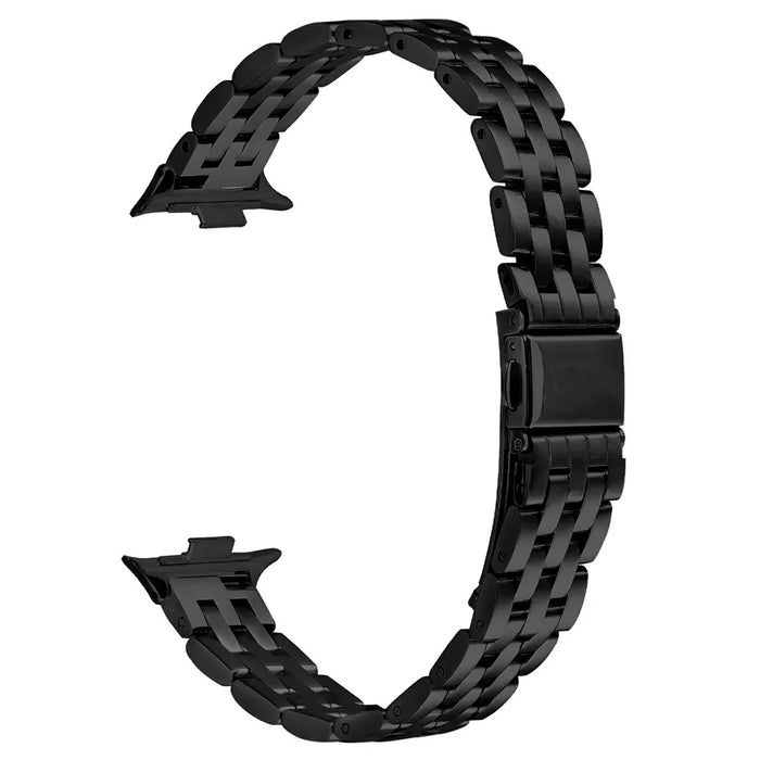 For Xiaomi Smart Band 10 Pro / 9 Pro / 8 Pro / Redmi Watch 6 / 5 / 4 Stainless Steel Watch Band Slingshot Clasp Adjustable Wrist Strap - Black - 1