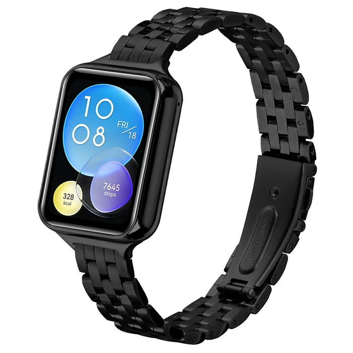 For Xiaomi Smart Band 10 Pro / 9 Pro / 8 Pro / Redmi Watch 6 / 5 / 4 Stainless Steel Watch Band Slingshot Clasp Adjustable Wrist Strap - Black - 2