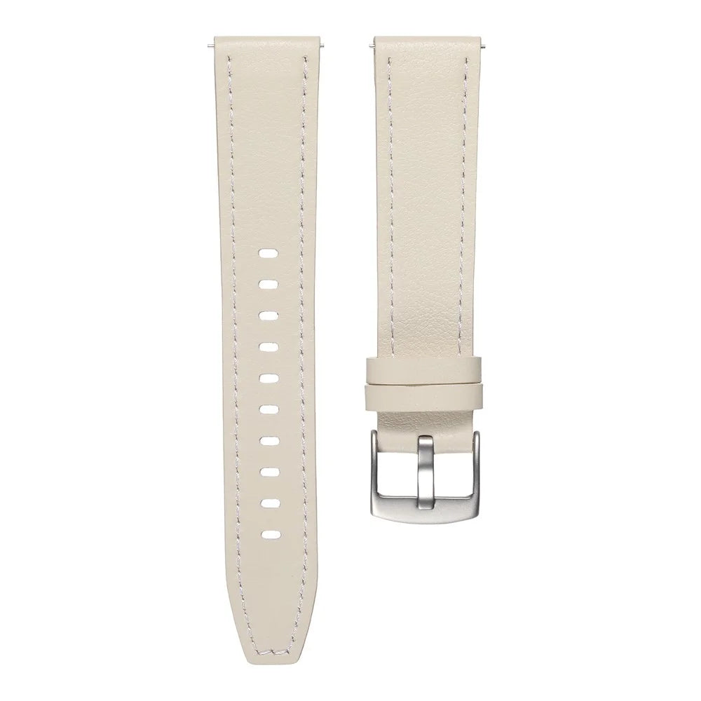 For Huawei Watch GT 5 41mm Watch Band 18mm Adjustable Genuine Cow Leather Strap - Beige - 3