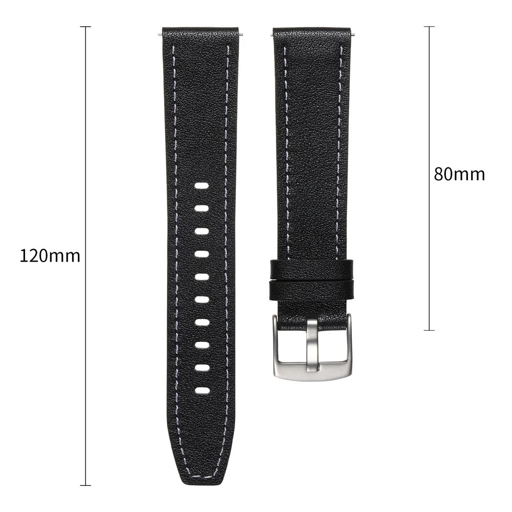 For Huawei Watch GT 5 41mm Watch Band 18mm Adjustable Genuine Cow Leather Strap - Beige - 7