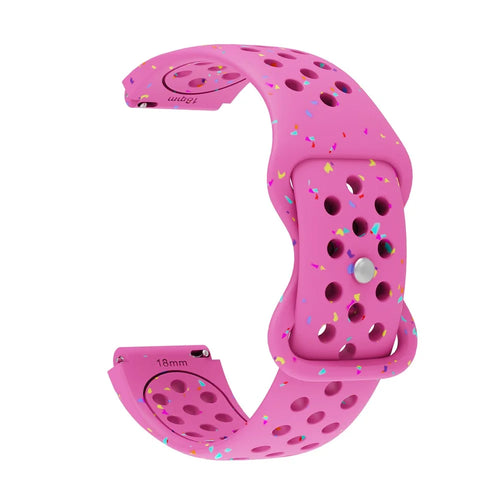 18mm Replacement Strap for Huawei Watch GT 5 41mm / GT 4 41mm Color Dot Silicone Watch Band Multi Hole Design - Rose - 1