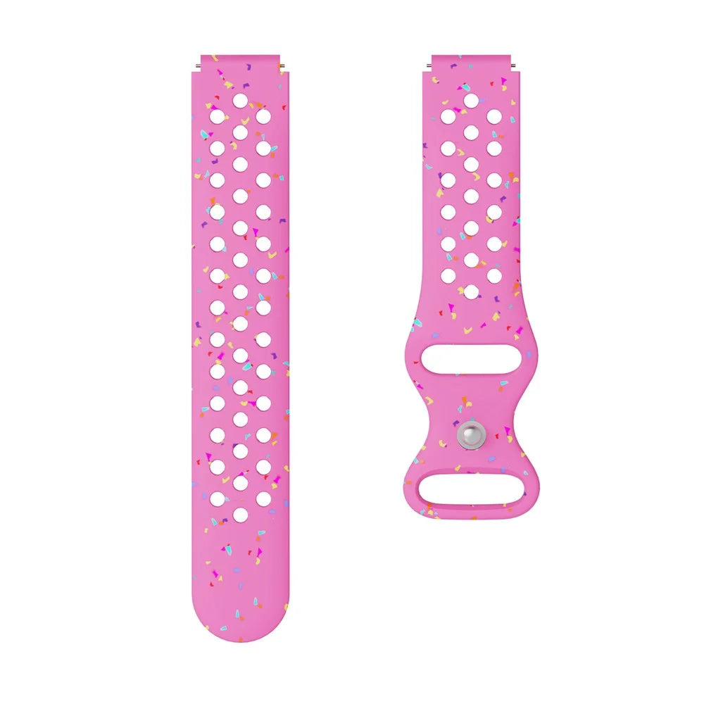 18mm Replacement Strap for Huawei Watch GT 5 41mm / GT 4 41mm Color Dot Silicone Watch Band Multi Hole Design - Rose - 4