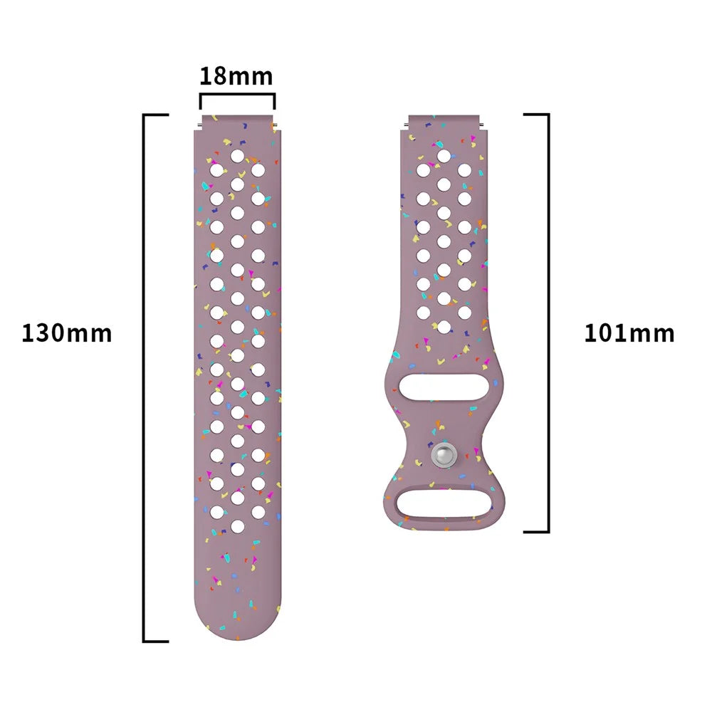 18mm Replacement Strap for Huawei Watch GT 5 41mm / GT 4 41mm Color Dot Silicone Watch Band Multi Hole Design - Rose - 6