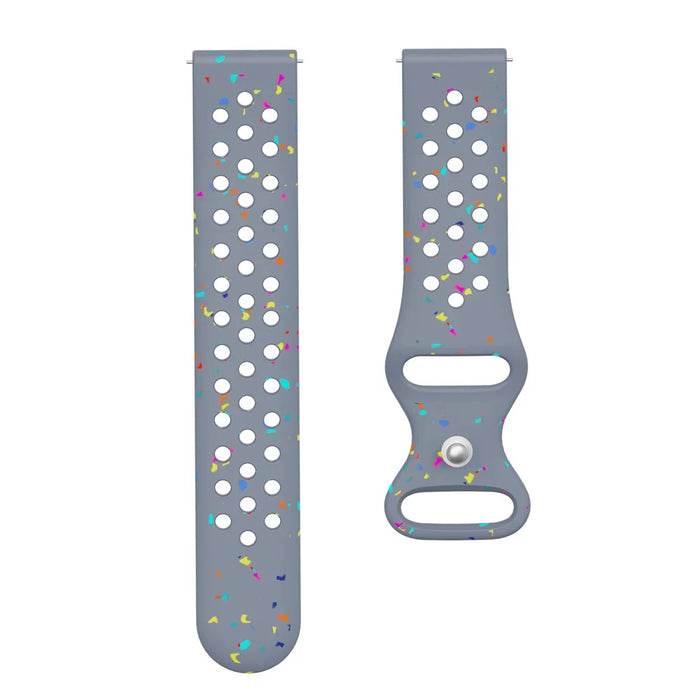 20mm Replacement Strap for Samsung Galaxy Watch7 44mm / 40mm Color Dot Silicone Watch Band Multi Hole Design - Grey Blue - 4