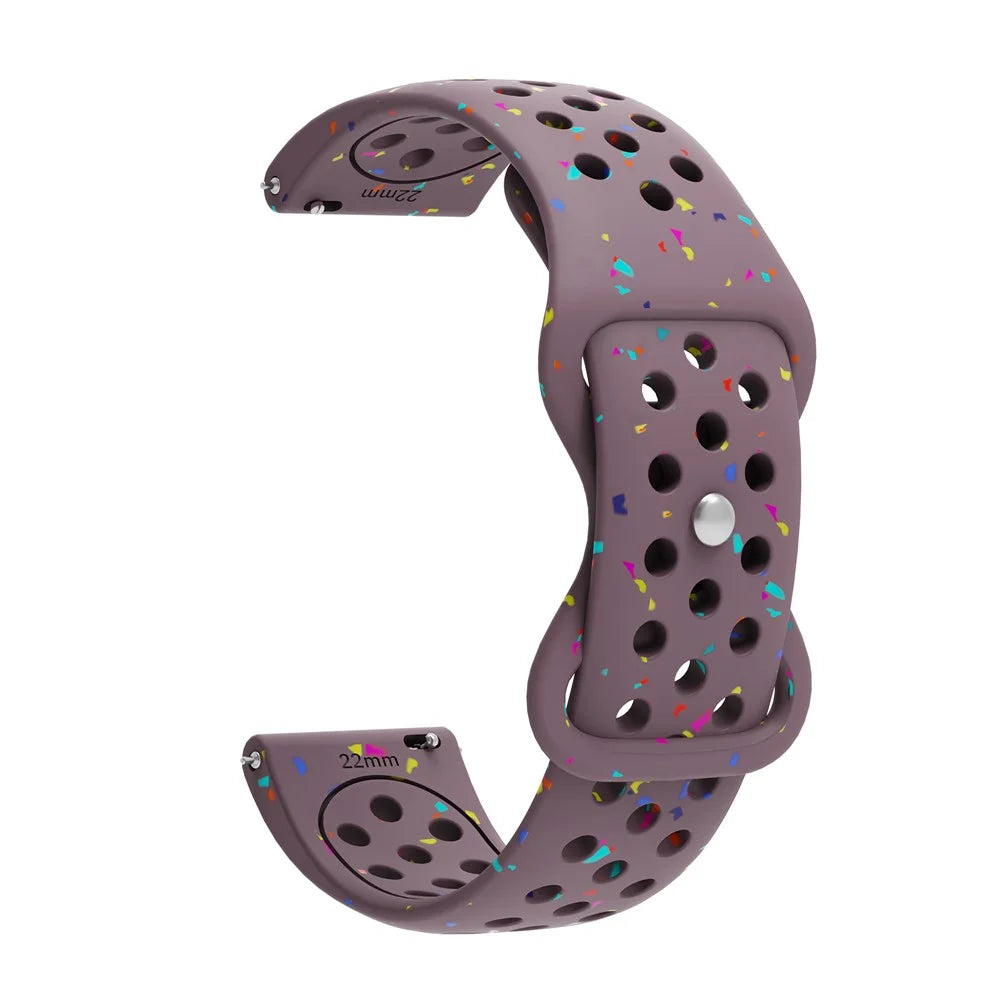 22mm Replacement Strap for Huawei Watch GT 5 46mm / 5 Pro 46mm Color Dot Silicone Watch Band Multi Hole Design - Smoky Purple - 1