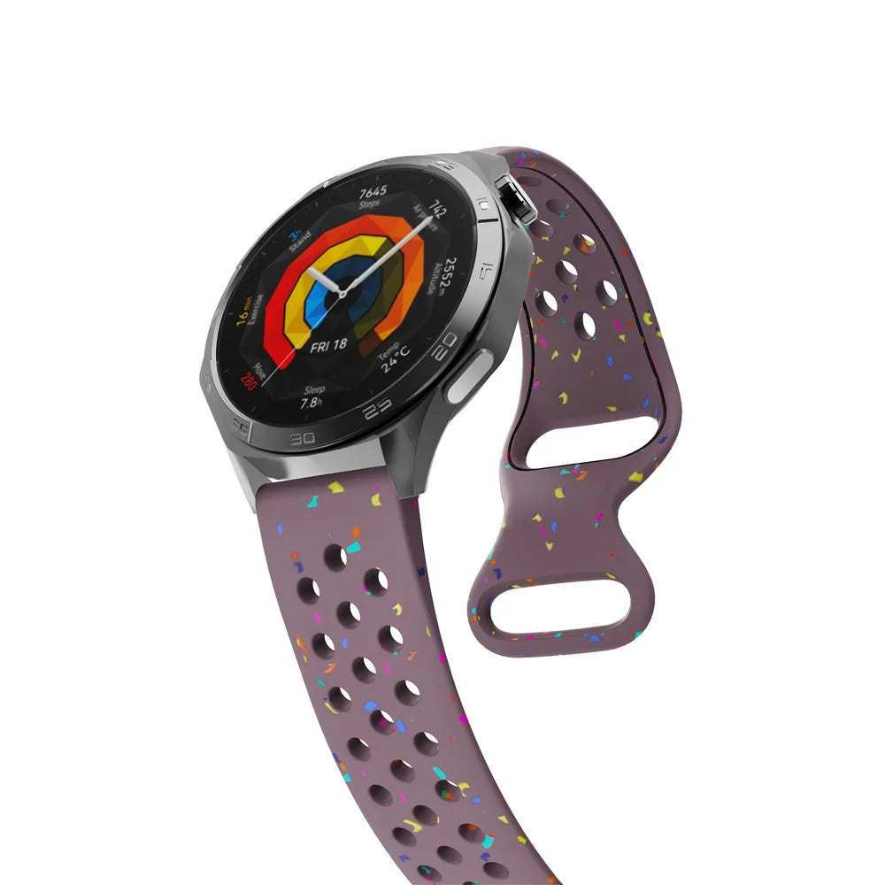 22mm Replacement Strap for Huawei Watch GT 5 46mm / 5 Pro 46mm Color Dot Silicone Watch Band Multi Hole Design - Smoky Purple - 3