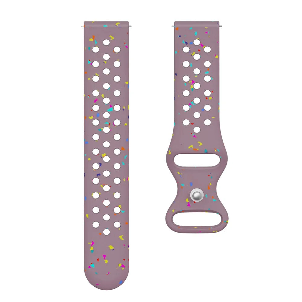 22mm Replacement Strap for Huawei Watch GT 5 46mm / 5 Pro 46mm Color Dot Silicone Watch Band Multi Hole Design - Smoky Purple - 4
