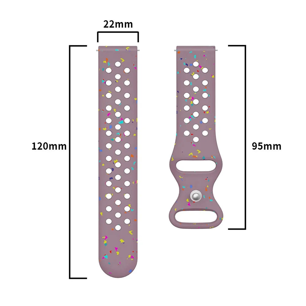 22mm Replacement Strap for Huawei Watch GT 5 46mm / 5 Pro 46mm Color Dot Silicone Watch Band Multi Hole Design - Smoky Purple - 6