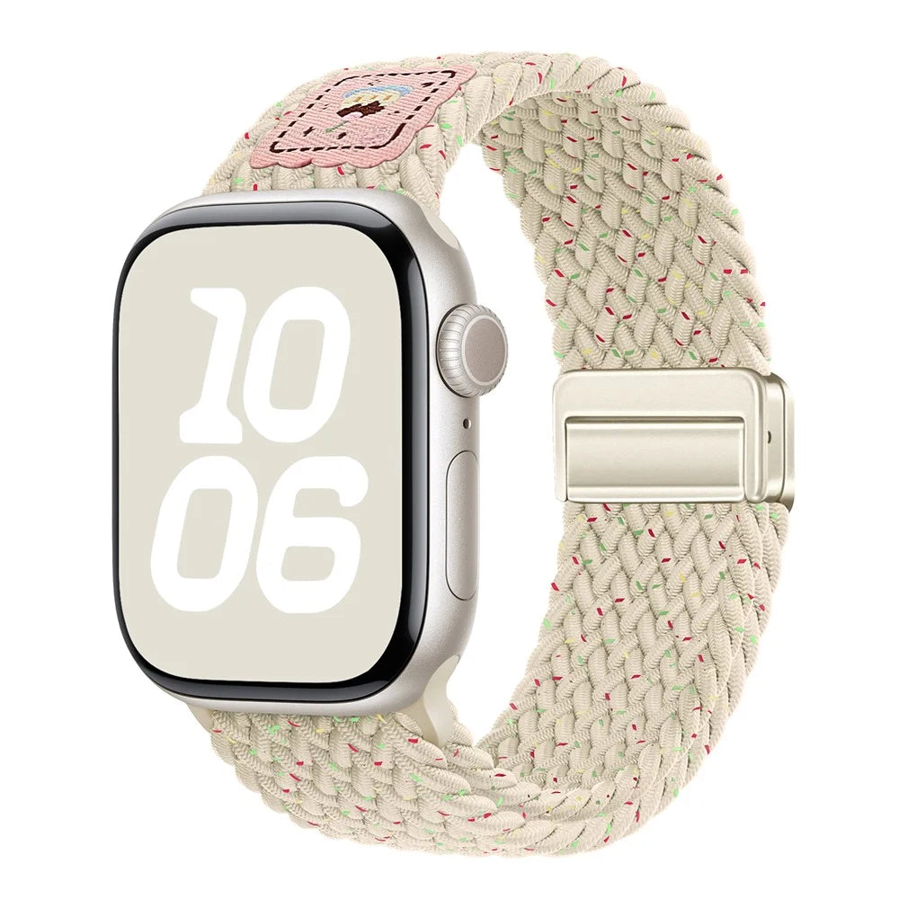 Nylon Strap for Apple Watch Series 11 10 42mm / 9 8 7 41mm / SE3 SE2 SE 6 5 4 40mm / 3 2 1 38mm Magnetic Buckle Braided Watch Band - Colorful - 2