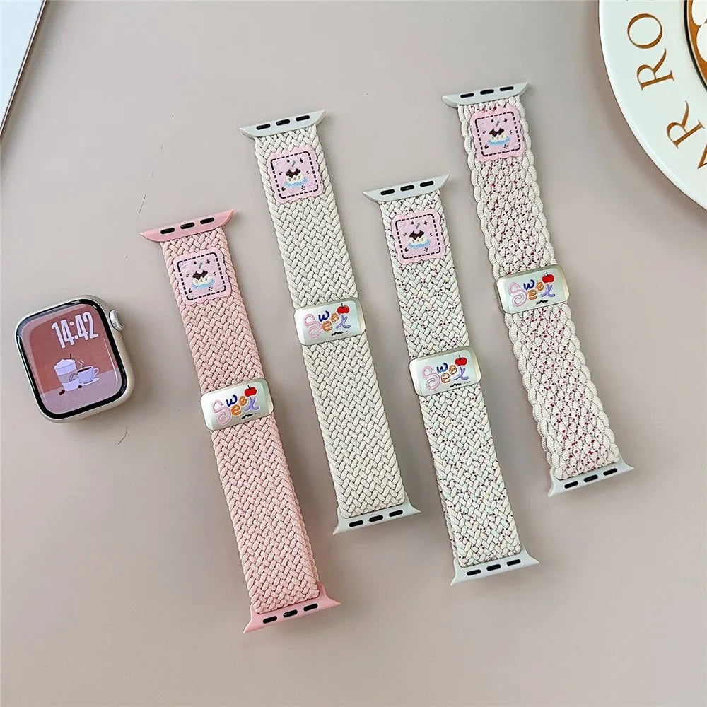 Nylon Strap for Apple Watch Series 11 10 42mm / 9 8 7 41mm / SE3 SE2 SE 6 5 4 40mm / 3 2 1 38mm Magnetic Buckle Braided Watch Band - Colorful - 6