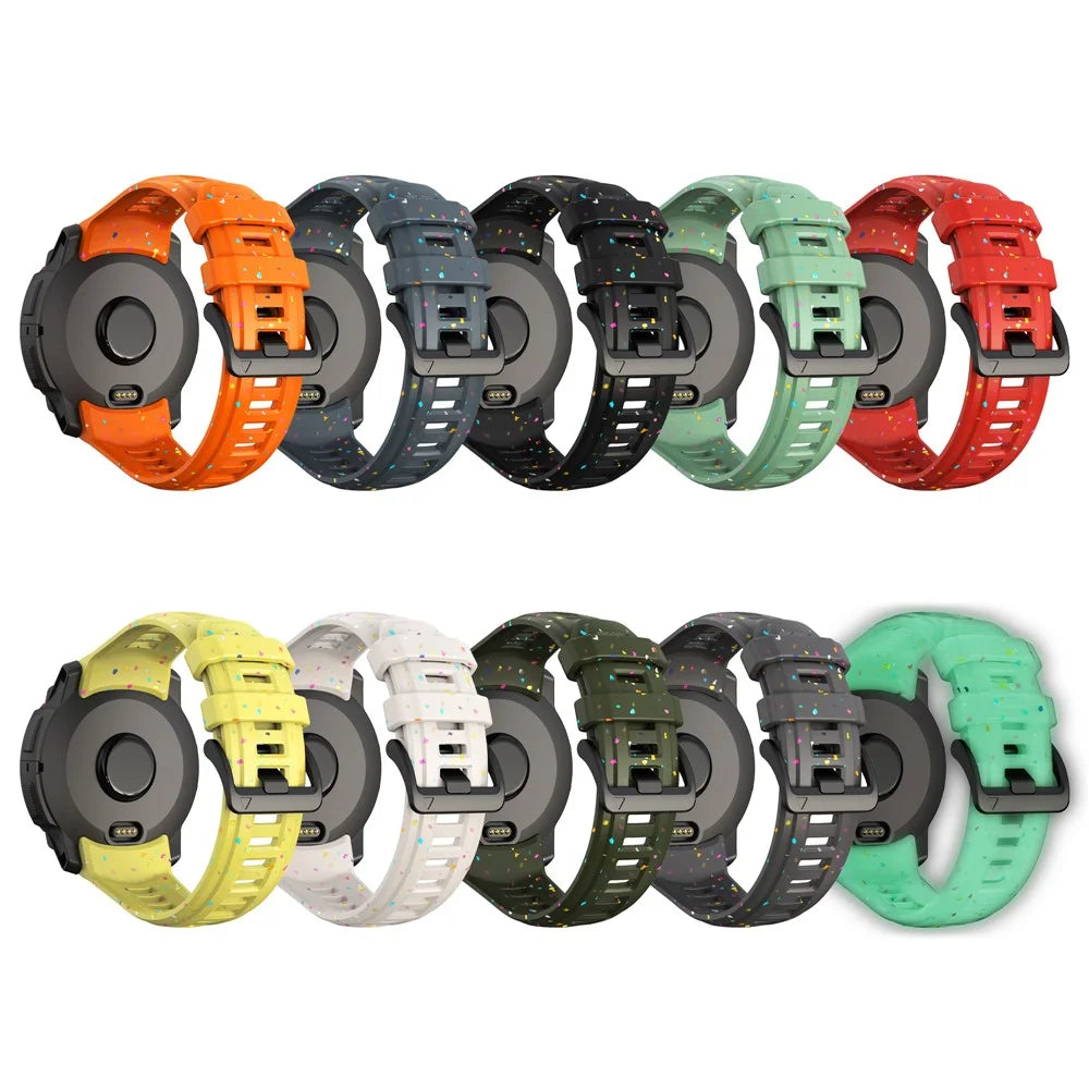 For Garmin Instinct 3 45mm Replacement Strap Color Confetti Design Silicone Watch Band - Blue - 5