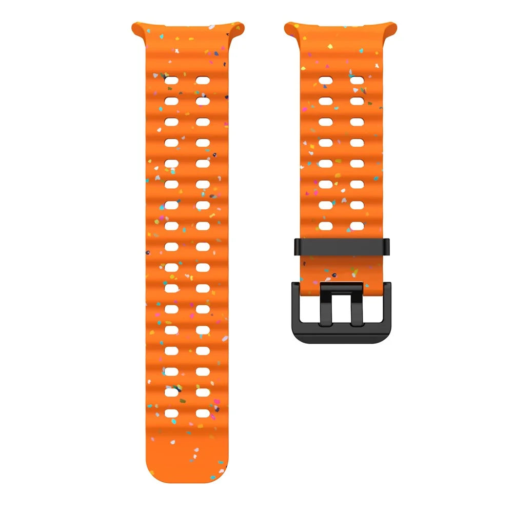 For Samsung Galaxy Watch Ultra2 47mm / Watch Ultra (2025) 47mm / Watch Ultra 47mm Replacement Strap Color Confetti Design Silicone Watch Band - Orange - 5