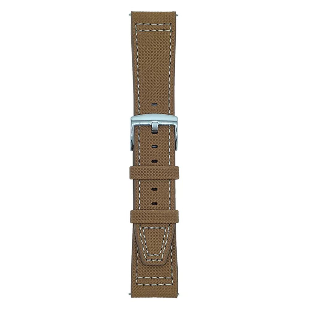 For Samsung Galaxy Watch7 44mm / 40mm Watch Band 20mm Adjustable Leather Wrist Strap - Dark Brown - 1