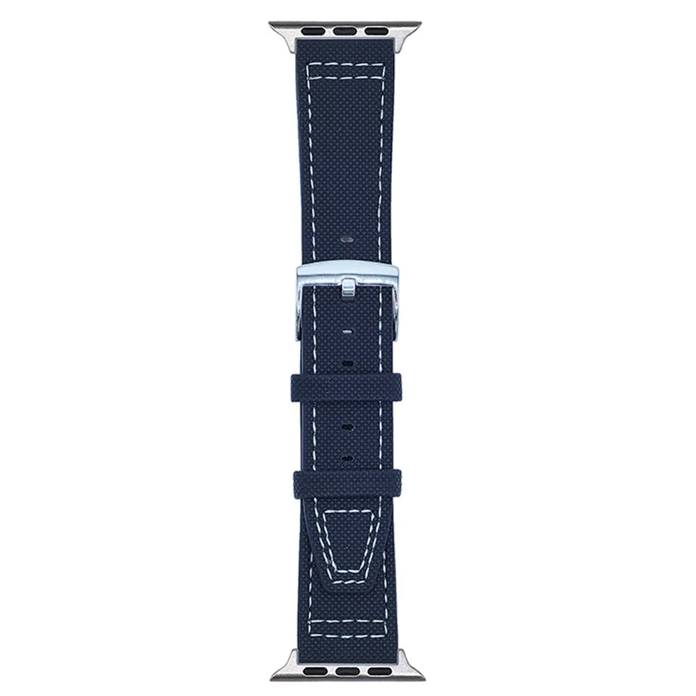 Watch Band for Apple Watch Series 11 10 42mm / 9 8 7 41mm / SE3 SE2 SE 6 5 4 40mm / 3 2 1 38mm Adjustable Leather Wrist Strap - Black - 1